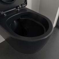 Vas WC suspendat Villeroy&Boch, Skyla CeramicPlus, TwistFlush, Combi-Pack, capac soft close, pure black
